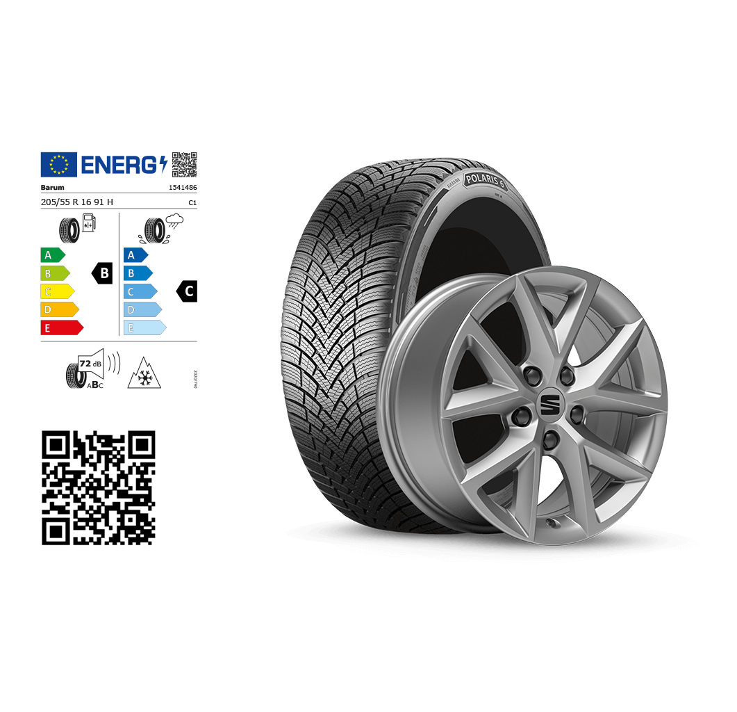  SEAT Original Winter-Komplettrad mit Felge und Winterreifen.