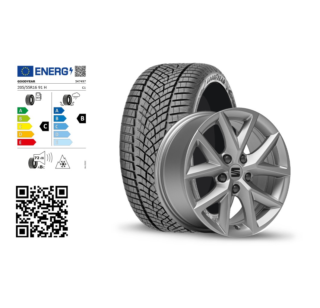  SEAT Original Winter-Komplettrad mit Felge und Winterreifen.