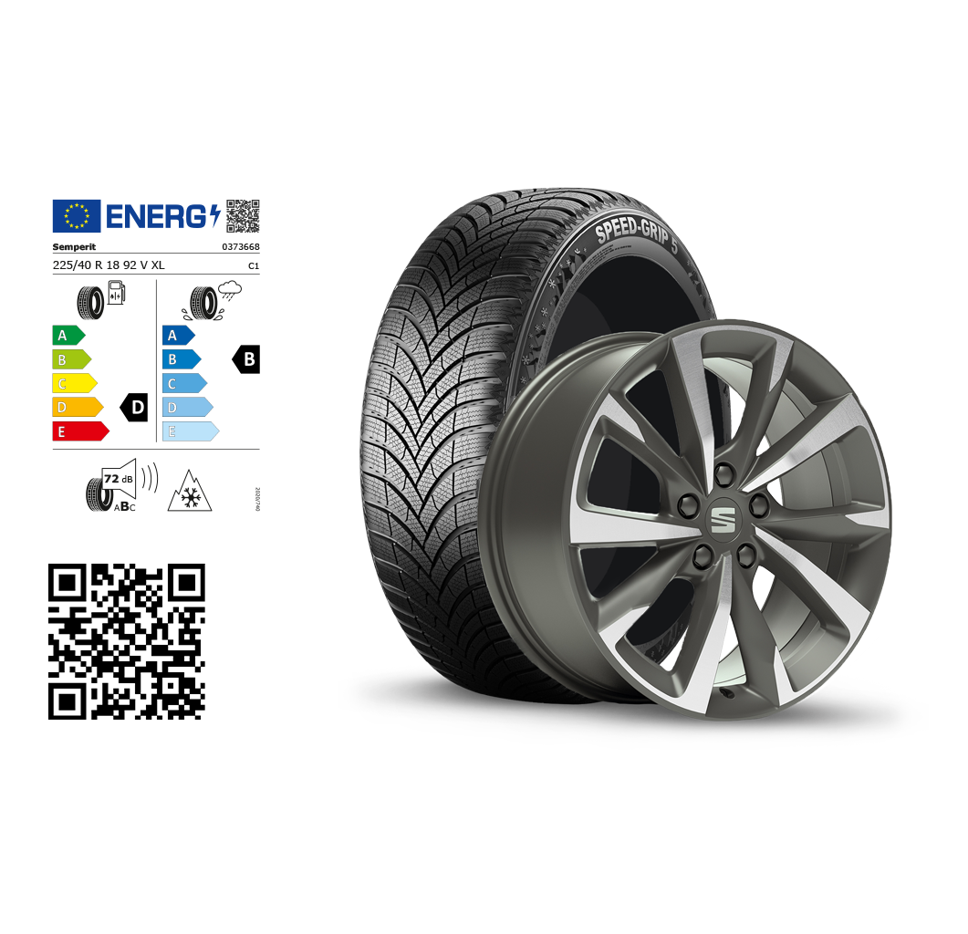  SEAT Original Winter-Komplettrad mit Felge und Winterreifen.