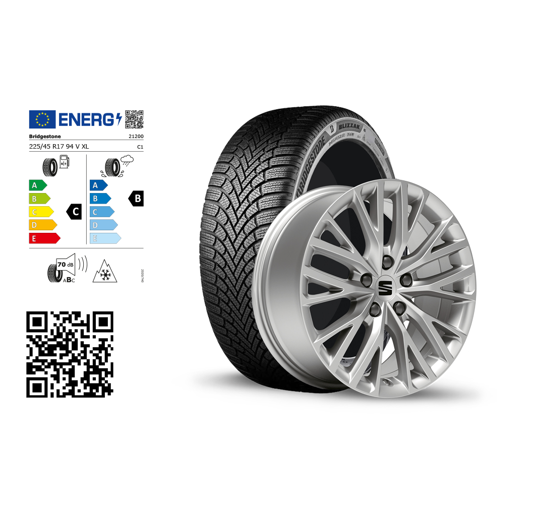  SEAT Original Winter-Komplettrad mit Felge und Winterreifen.