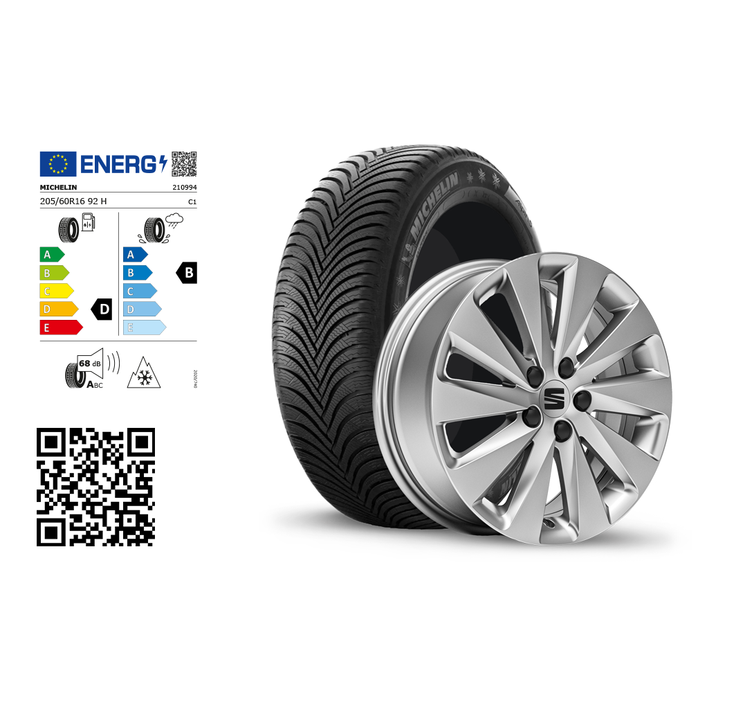  SEAT Original Winter-Komplettrad mit Felge und Winterreifen.
