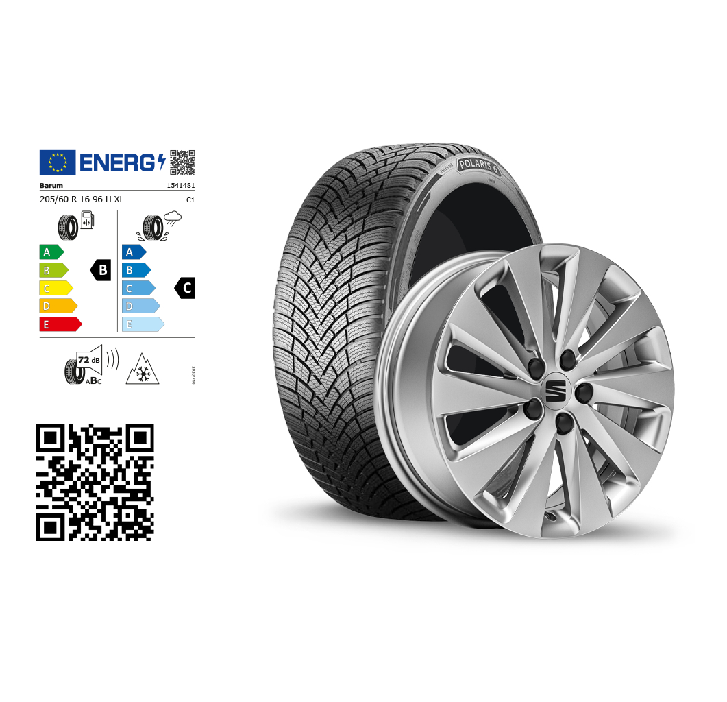  SEAT Original Winter-Komplettrad mit Felge und Winterreifen.