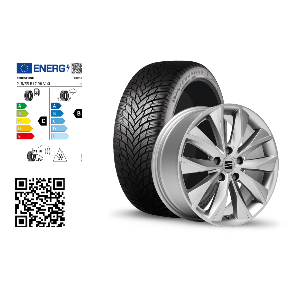  SEAT Original Winter-Komplettrad mit Felge und Winterreifen.
