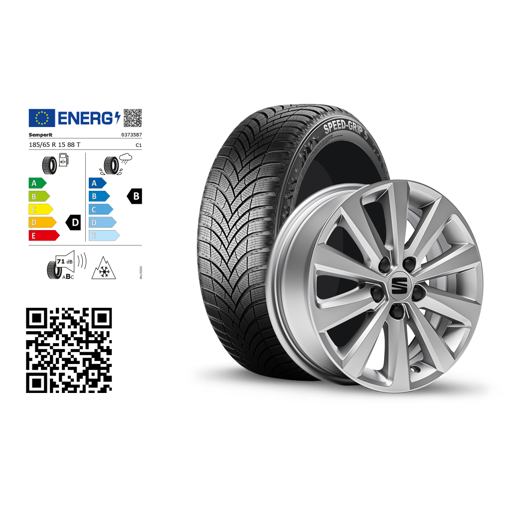  SEAT Original Winter-Komplettrad mit Felge und Winterreifen.