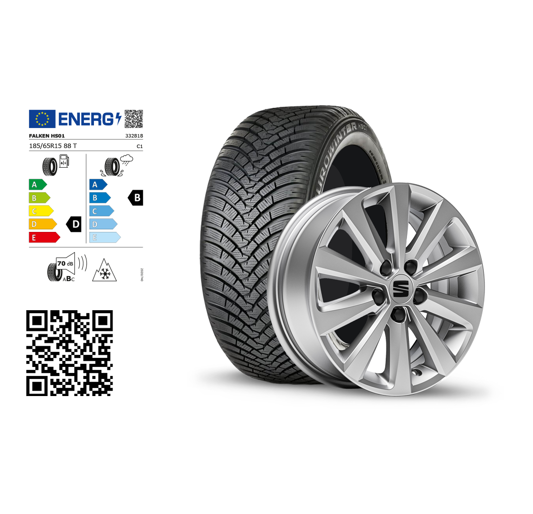  SEAT Original Winter-Komplettrad mit Felge und Winterreifen.