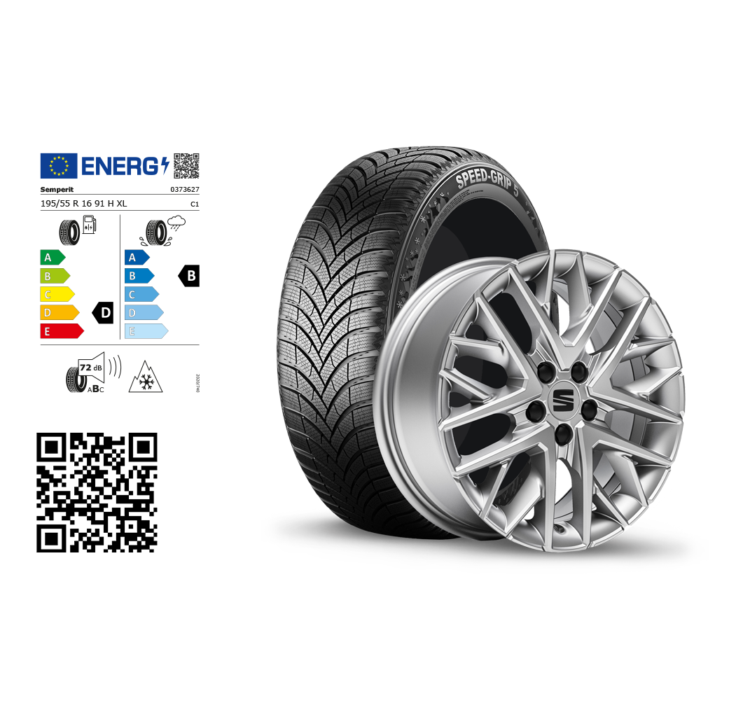  SEAT Original Winter-Komplettrad mit Felge und Winterreifen.