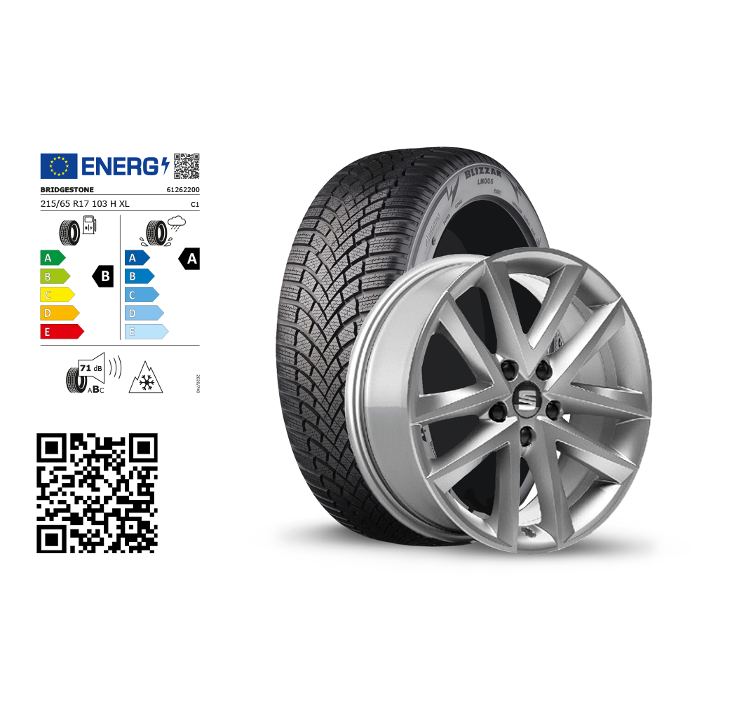  SEAT Original Winter-Komplettrad mit Felge und Winterreifen.
