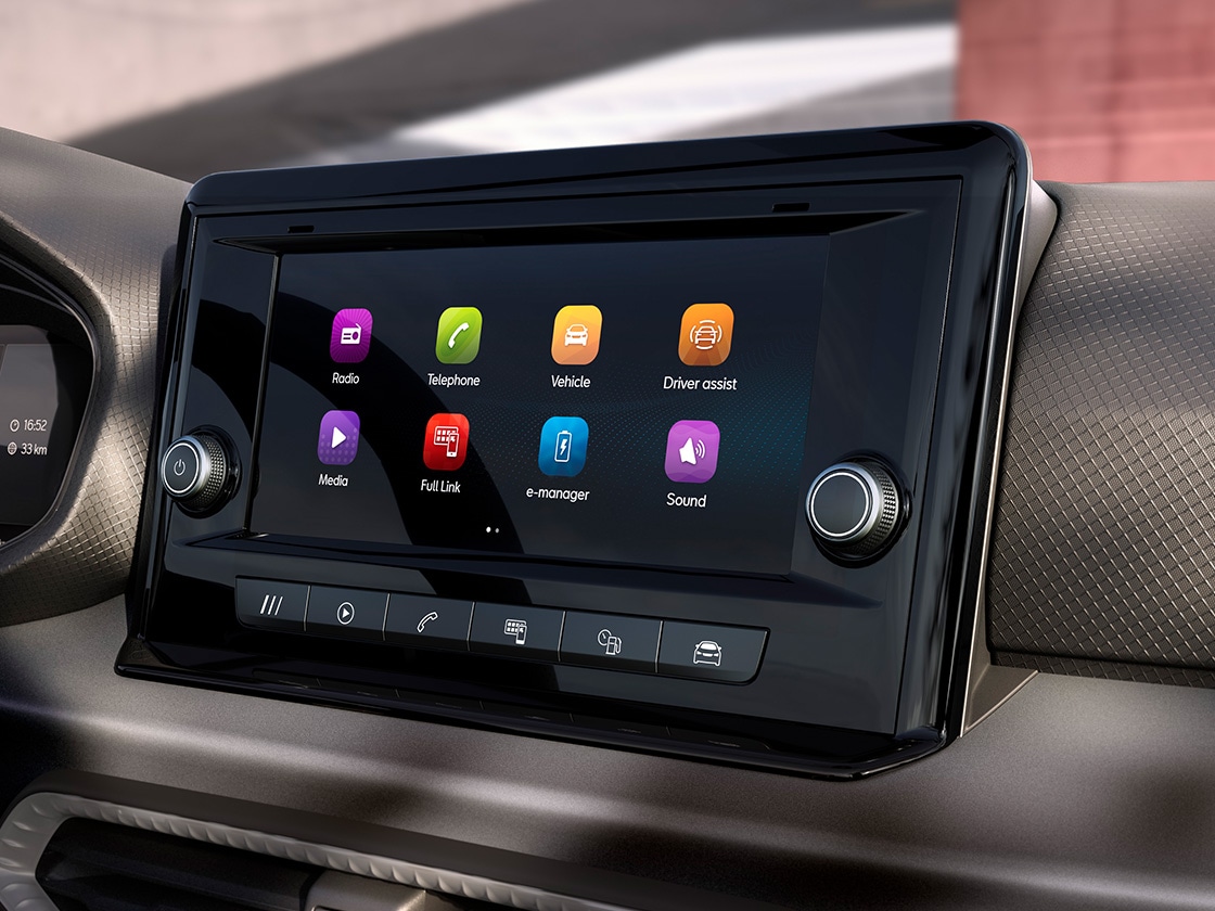 Detailaufnahme des SEAT Ibiza Online-Infotainment.