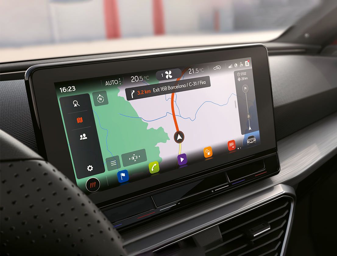 seat leon infotainment screen includes drive profile