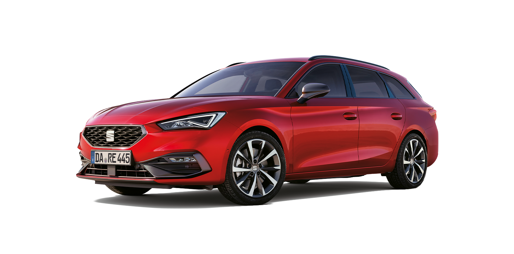 seat leon sportstourer fr trim desire red colour with machined alloy wheels