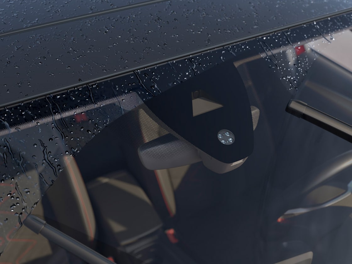 Die Licht- und Regensensorik des neuen SEAT Leon mit automatischer Licht- und Scheibenwischersteuerung, die Teil des Convenience-Pakets ist, bietet verbesserte Sicherheit durch Parksensoren und adaptive Geschwindigkeitsregelung.